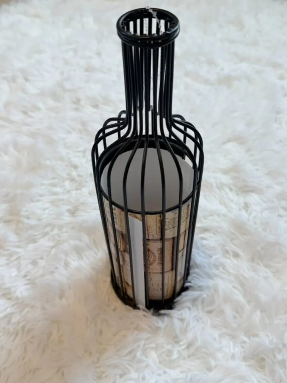 Wine Cork Holder Bottle Decor Black Metal Wine Lover Gift - Picture 4 of 8